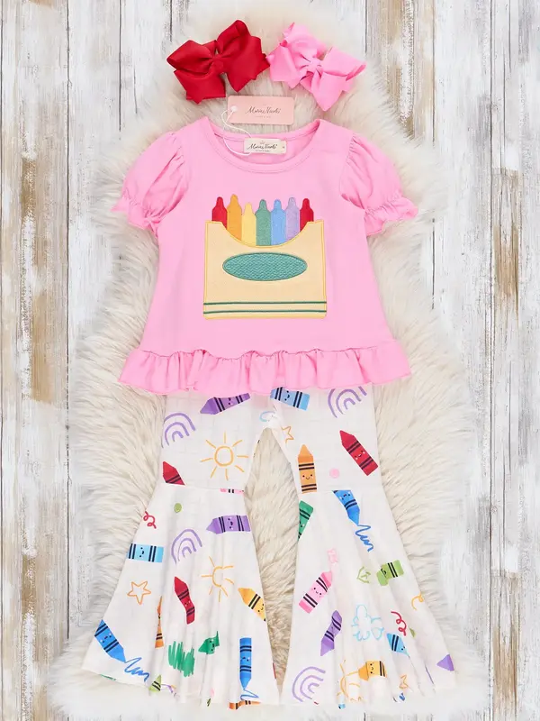 Cool Crayon Girl Bell Bottoms Outfit