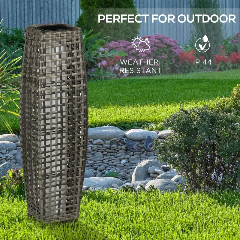Outsunny Solar Floor Lamp, Outdoor Garden Lantern Pathway Light & Decorative Driveway Lighting with Auto On/Off LED Lights