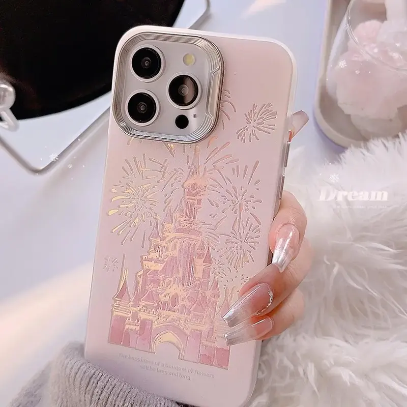 Gradient Castle Pattern Phone Case, Cute Decorative Phone Protector Cover, Phone Accessories Compatible with iPhone Series f...
