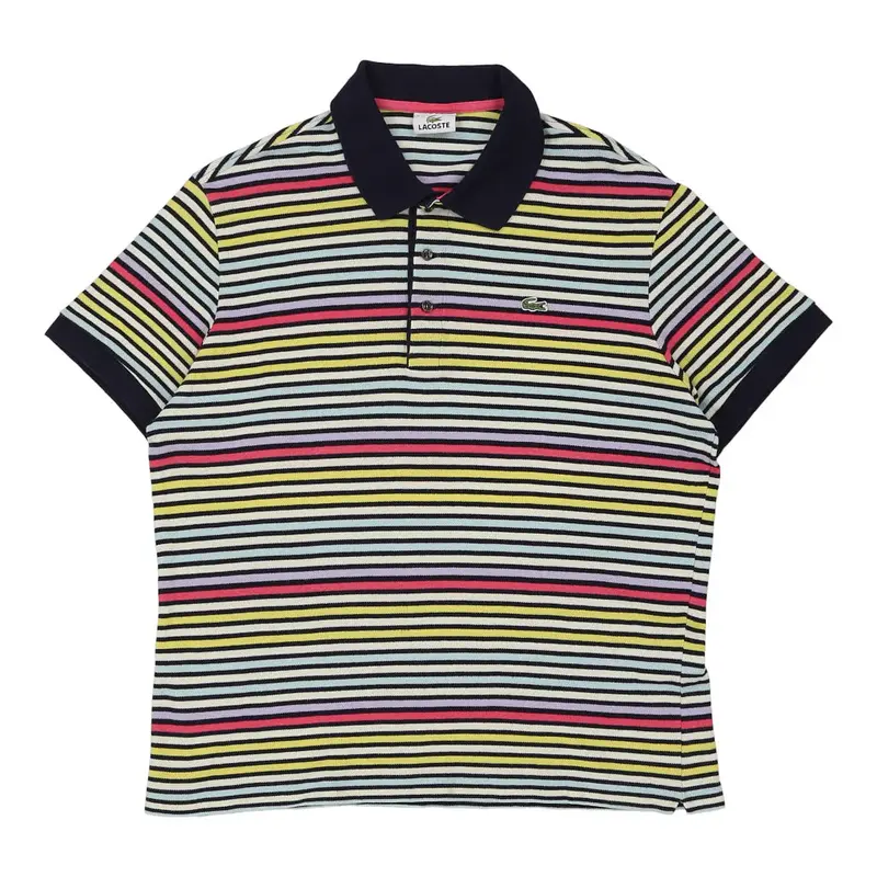 Lacoste Striped Polo Shirt - Small Multicoloured Cotton