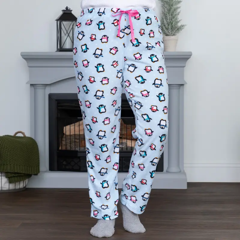 Holiday Fleece Pajama Pants - Birds - XL