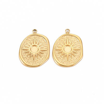 Ion Plating(IP) 304 Stainless Steel Pendant Enamel Settings