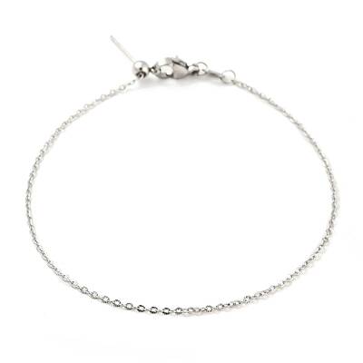 Non-Tarnish 304 Stainless Steel Add a Bead Adjustable Texture Cable Chains Bracelets for Women