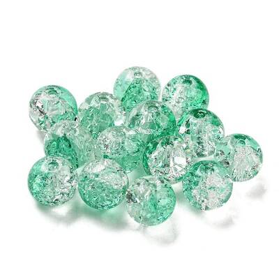 Transparent Spray Painting Crackle Glass Beads