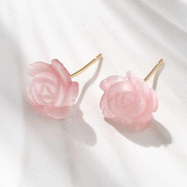 Brass Cat Eye Stud Earrings