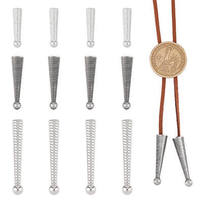12Pcs 3 Styles Alloy Cord Ends