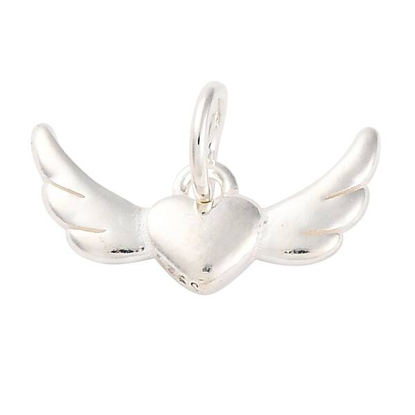 925 Sterling Silver Wing Heart Charms