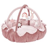 5-in-1 Thick & Plush Play Gym, Tummy Time Play Mat with 6 Toys, Cat Bed, Dog Bed, Cloudico, 19.29 x 45.28 x 45.28 Inches Tumm...