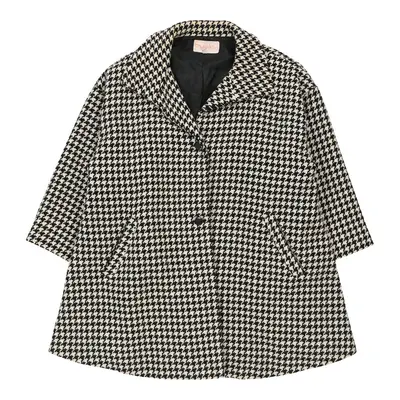 Byblos Oversized Coat - 2XL Black & White Wool | Size: xx-large