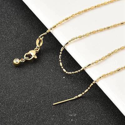 Brass Column Ball Chain Adjustable Slider Necklaces