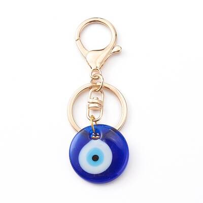 Handmade Lampwork Evil Eye Keychain