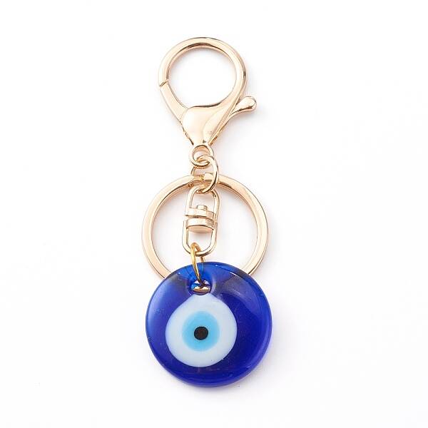 Handmade Lampwork Evil Eye Keychain