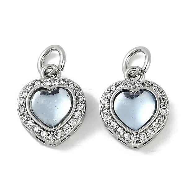 Brass Micro Pave Cubic Zirconia Charms