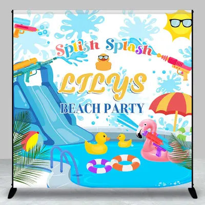 Splash Custom Summmer Beach Party Backdrop For Kids