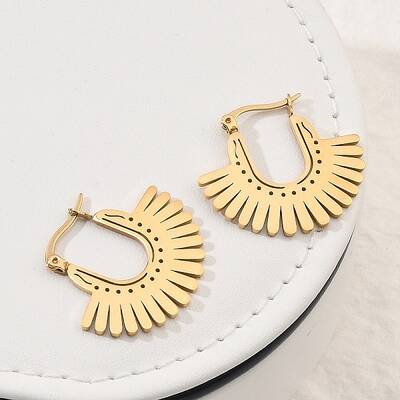 304 Stainless Steel Flower Stud Earrings for Women