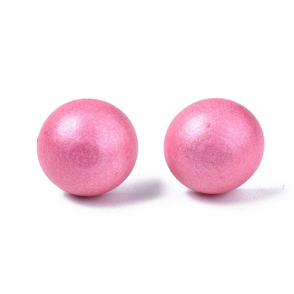 Pearlized Half Round Schima Wood Earrings for Girl Women