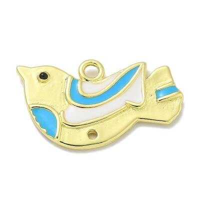 Real 18K Gold Plated Brass Enamel Robin Bird Pendants