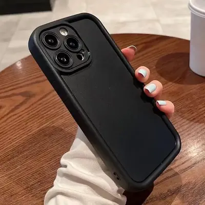 Solid Color Phone Case, 1 Count Raised Edge Cellphone Protective Case, All-inclusive Shockproof Mobile Phone Cover For iPhone...