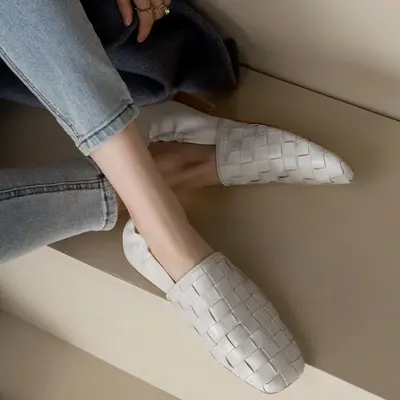 CHIKO Drina Square Toe Block Heels Loafer Flats
