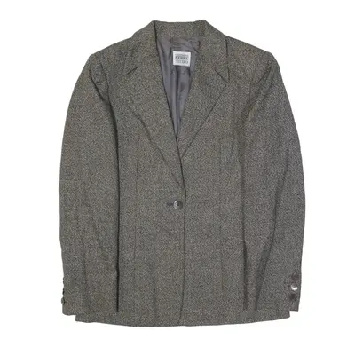 GIANFRANCO FERRE STUDIO Cashmere Blazer Jacket Grey Wool 90s Womens UK 10