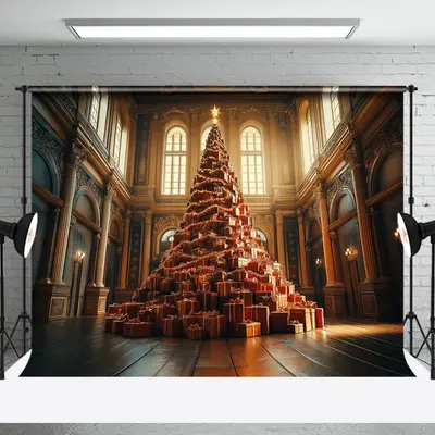 Luxury Palace Gifts Xmas Trees Christmas Backdrop - Aperturee