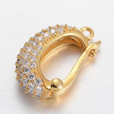 Brass Micro Pave Cubic Zirconia Enhancer Shortener Bails