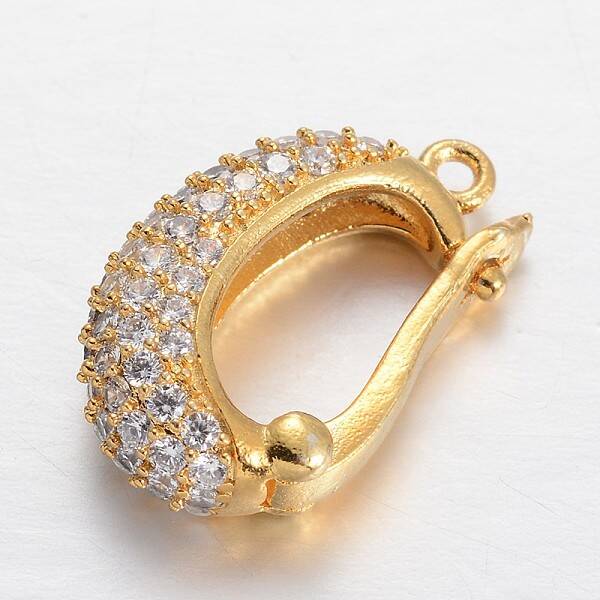 Brass Micro Pave Cubic Zirconia Enhancer Shortener Bails