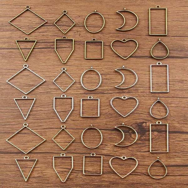 Zinc Alloy Open Back Bezel Pendants