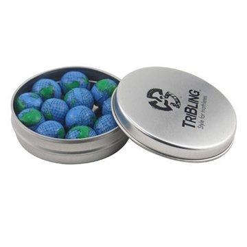 24 Promotional Round Tin with Chocolate Globes