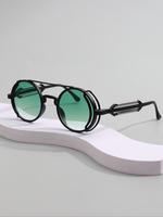 Punk Style Glasses for Women & Men, Trendy Vintage Round Frame Glasses for Everyday Use, Fashion Accessories for Outdoor Acti...