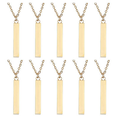 10Pcs Brass Coated Iron Pendant Necklace