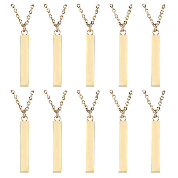 10Pcs Brass Coated Iron Pendant Necklace