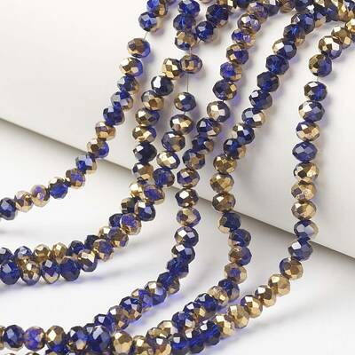 Electroplate Transparent Glass Beads Strands
