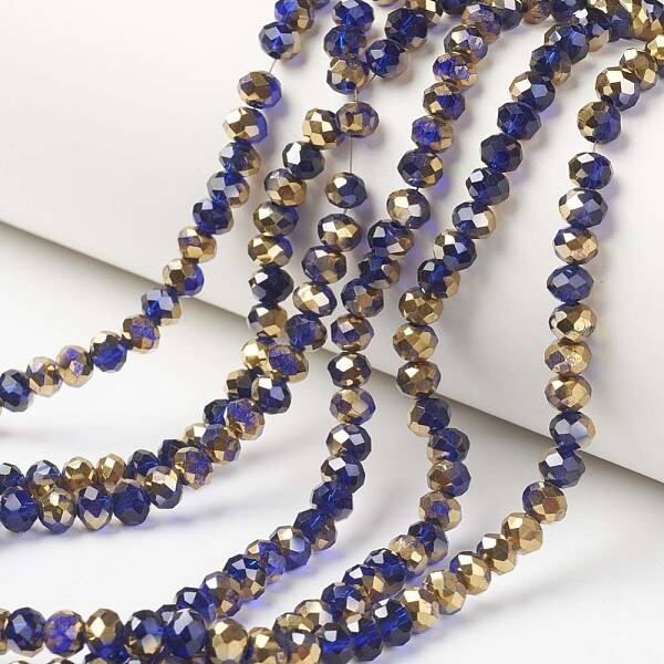 Electroplate Transparent Glass Beads Strands