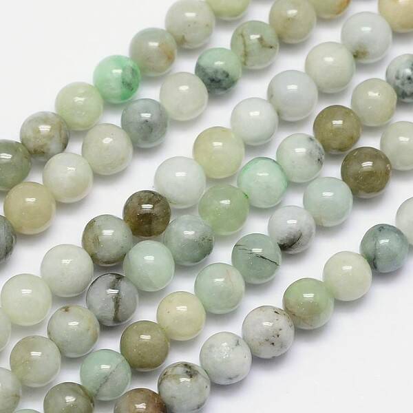 Natural Jadeite Round Bead Strands