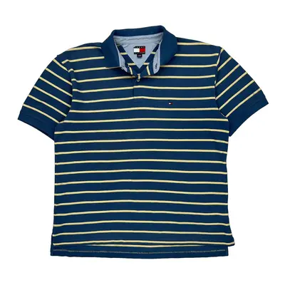 Tommy Hilfiger Striped Polo Shirt - XL Blue Cotton