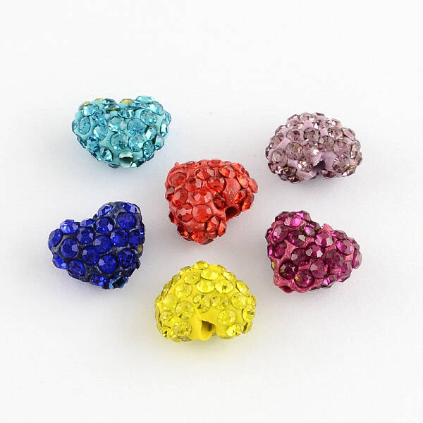Heart Polymer Clay Grade A Rhinestone Beads