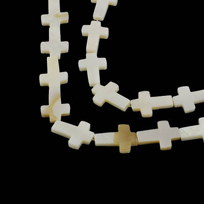 Cross Natural Sea Shell Beads Strands