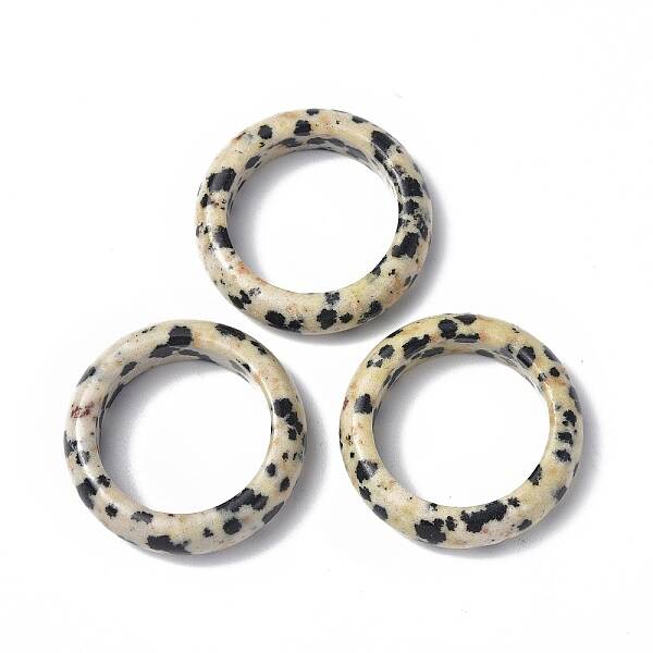 Natural Dalmatian Jasper Plain Band Ring