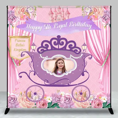 Royal Floral Custom Photo 5th Birthday Backdrop - Aperturee