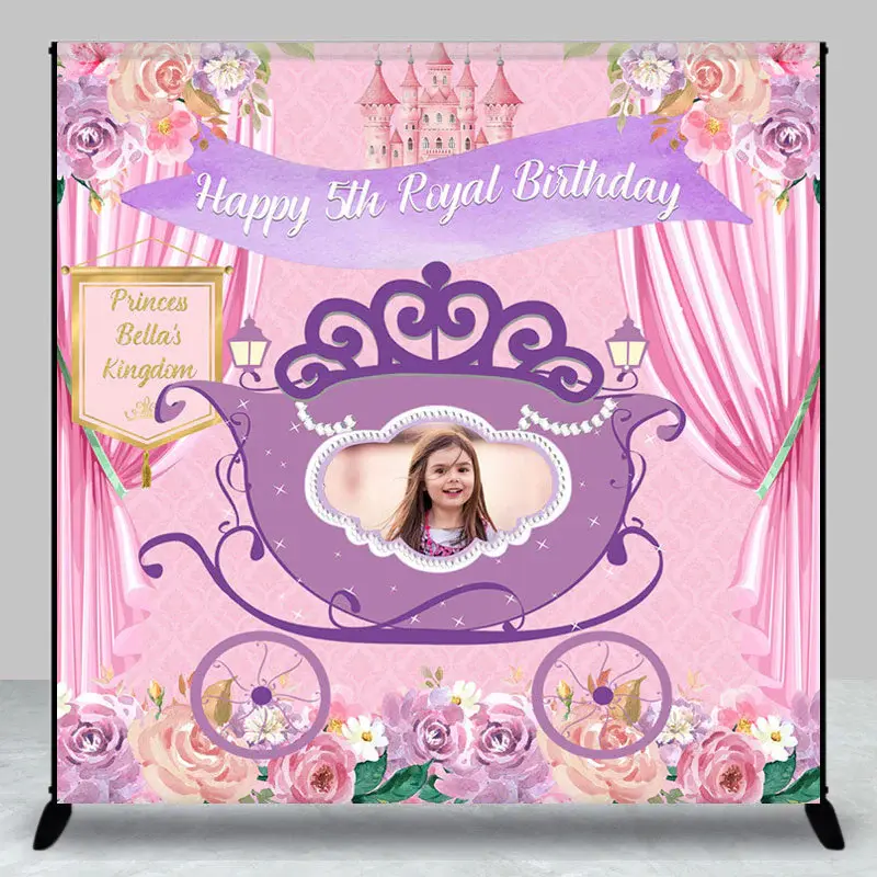 Royal Floral Custom Photo 5th Birthday Backdrop - Aperturee