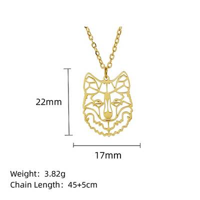 Stainless Steel Geometric Artistic Hollow Animal Pendant Necklaces