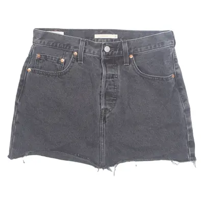LEVI'S Premium E Womens Mini Skirt Black Short Denim M