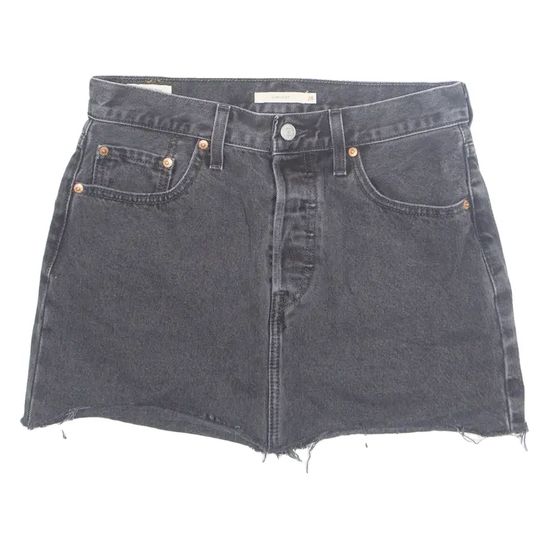 LEVI'S Premium E Womens Mini Skirt Black Short Denim M