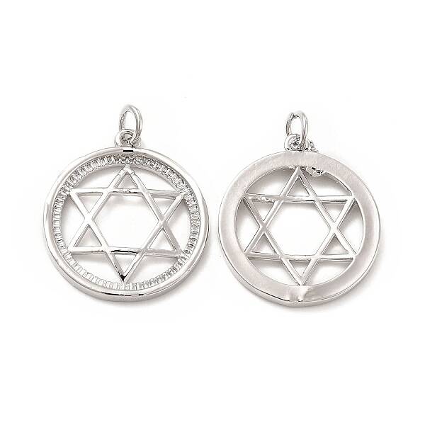 Brass Micro Pave Cubic Zirconia Pendants