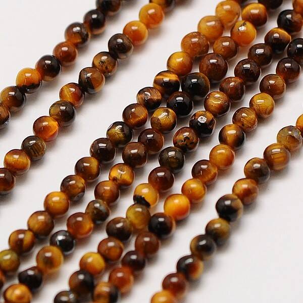 Natural Tiger Eye Round Bead Strands