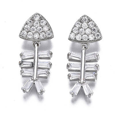 Brass Micro Pave Clear Cubic Zirconia Pendants