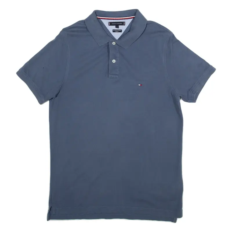 TOMMY HILFIGER Slim Fit Mens Polo Shirt Blue L