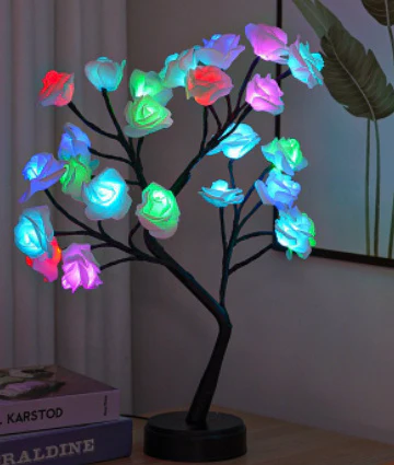 Table Lamp Flower Tree Rose Lamps Fairy Desk Night Lights USB Operated Gifts For Wedding Valentine Christmas Decoration | Lig...