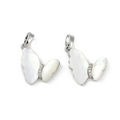 Natural White Shell Butterfly Pendants